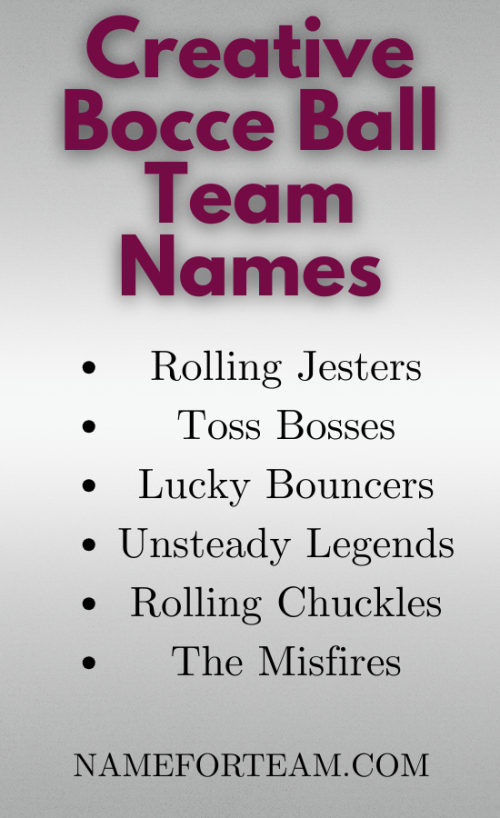 Creative Bocce Ball Team Names