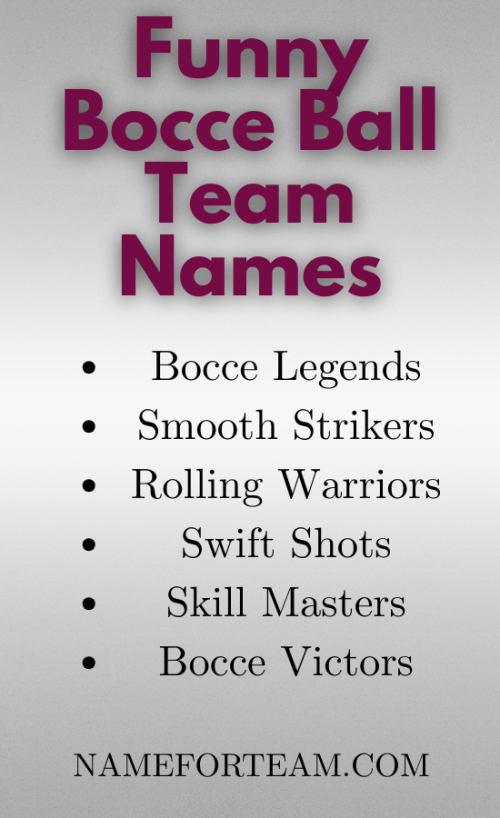 Funny Bocce Ball Team Names