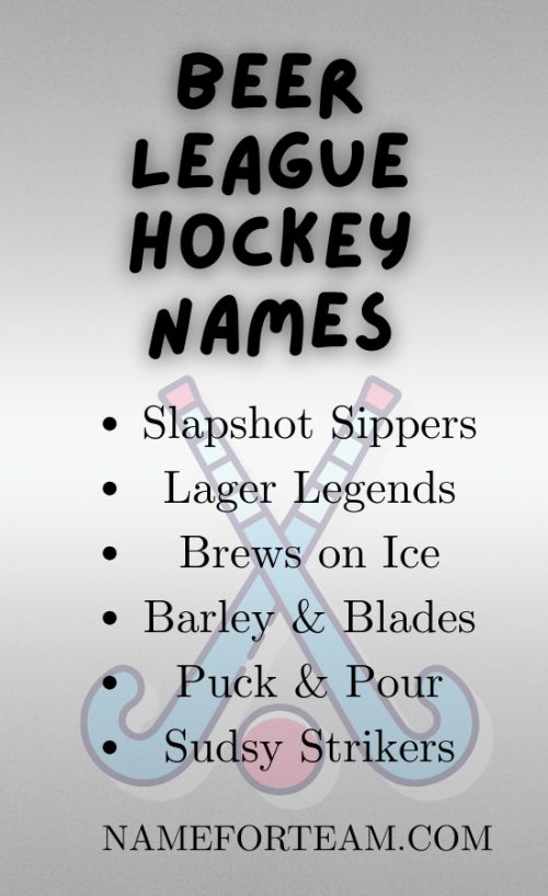 Beer League Hockey Names
