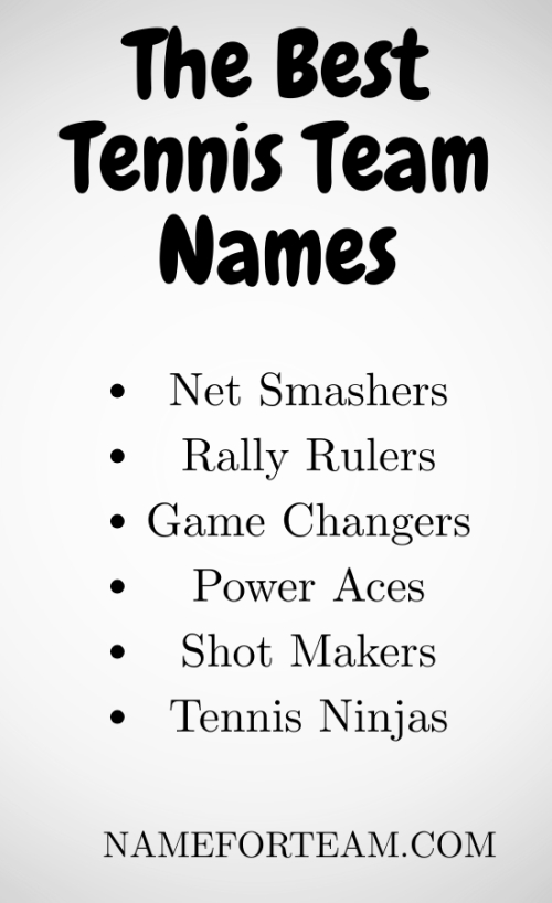 Best Tennis Team Names