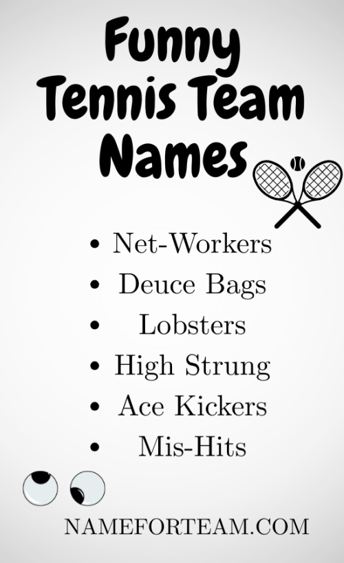 Funny Tennis Team Names