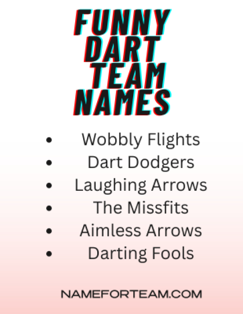 Funny Dart Team Names