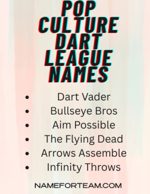 Pop Culture Dart Team Names