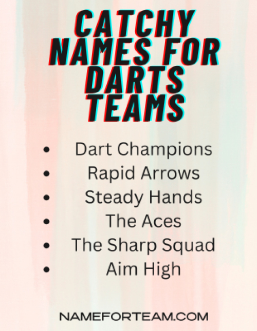 Catchy Dart Team Names