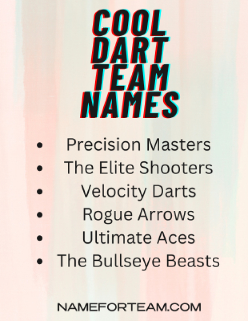 Cool Dart Team Names