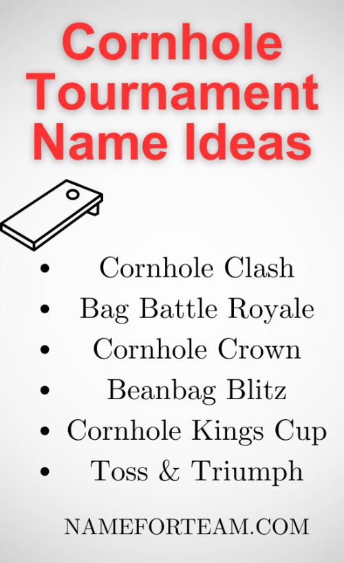Corhole Tournament Name Ideas
