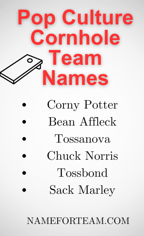 Pop Culture Cornhole Team Names