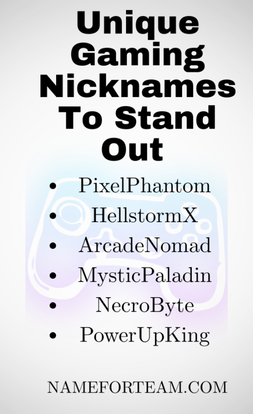 Unique Gaming Nickname to Stand Out