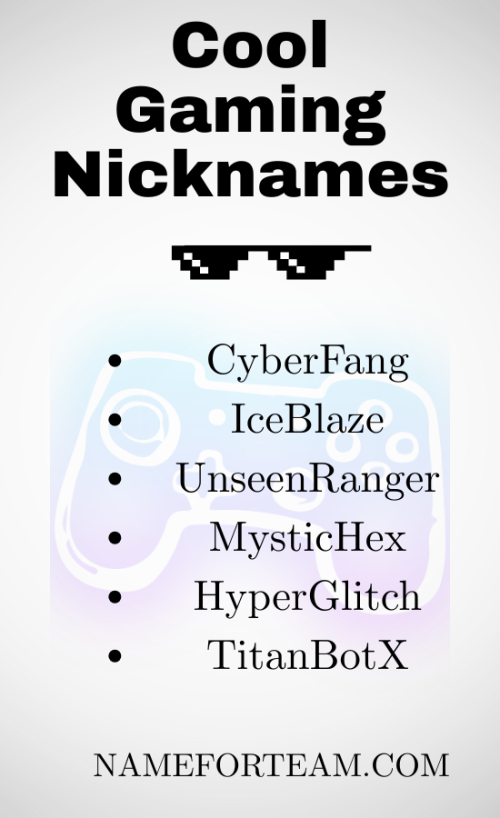 Cool Gaming Nicknames