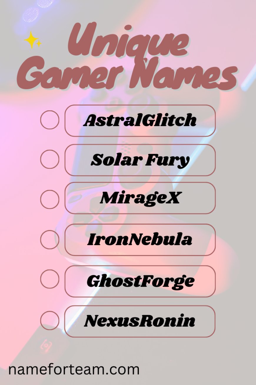 unique gamer names